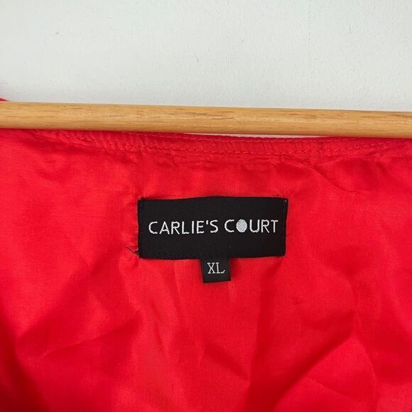 Carlie's Court VTG Orange Gold Accent A-Line 100% Linen Dress - Picture 5 of 7